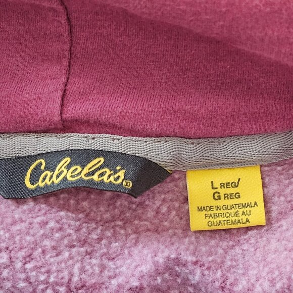 Cabelas Full Zip Hoodie Womens Large Pink Sweatshirt Hooded Jacket Pockets - Picture 4 of 10
